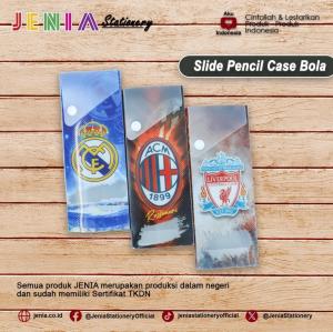 Kotak / Tempat Pensil / Pencil Case Model Sliding (Geser) Motif Batik / Karakter Fancy / Bola / Campus