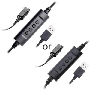 Headset Quick Disconnect QD Cable to USB Plugs Adapter USB-QD Headset Cable Headset Quick Disconnect Connector to USB