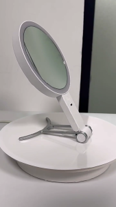 Folding LED Makeup Mirror Double Sided Desktop Cosmetic Mirror Table Mirror with Lighting Makeup Tool for Women