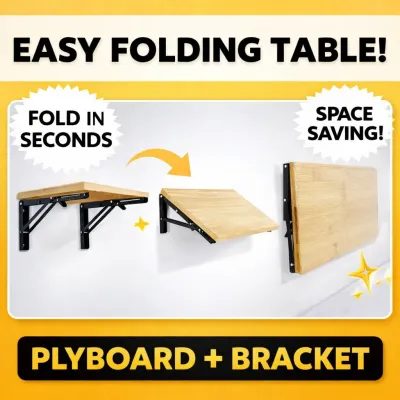 3/4 PLYBOARD WITH FOLDING BRACKET / WOOD PLANK WITH BRACKET / DIY WALL SHELF / DIY WALL TABLE