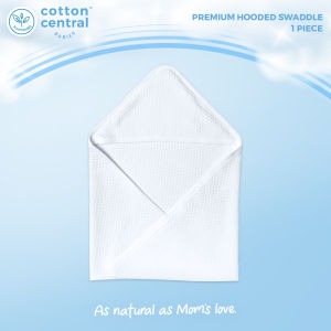 Cotton Central™ Premium Receiving Blanket Pure Cotton Hooded Swaddle Newborn Infant Baby Girl Stuff