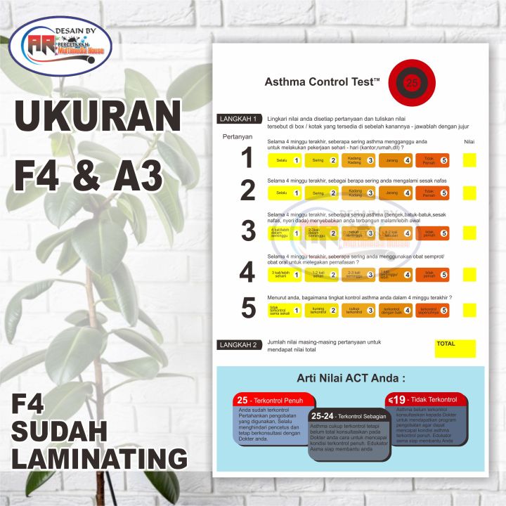 Poster kesehatan asma asthma control test act lazada indonesia