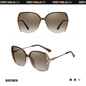 Grey Jack Kacamata Sunglasses Photocromic Polarized Anti UV Anti Silau Kotak TR90+Alloy Ringan Wanita 3068