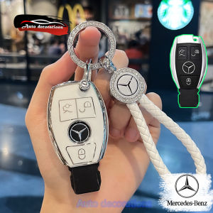 เคส Kunci Remote Mobil เมอร์เซเดสเบนซ์พวงกุญแจรถเมอร์เซเดสเบนซ์พวงกุญแจคลาส/เคสกุญแจสำหรับ C Clas/e Clas/ W205 W204 W221 C200 W176เคสกุญแจรถเมอร์เซเดสเบนซ์เคสสมาร์ทคีย์รถยนต์
