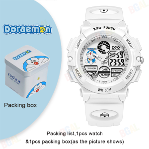 (With Box/43.8mm)100% Authentic Doraemon Watch for Kids Boys Girls Waterproof Watches Digital Watch with Backlight Shockproof Kids Watch Birthday Gift 3153