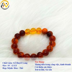Vòng tay huyết long tam hợp thân tý thìn - chất liệu gỗ cao cấp - size 8 10 12ly -khai quang điểm nhãn may mắn tài lộc - PHONG THỦY ANH VŨ