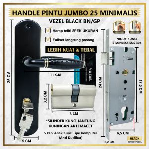 Handle Kunci pintu 25cm KOMPLIT ASLI PREMIUM / gagang tarikan rumah PINTU KAMAR UTAMA DEPAN RUMAH