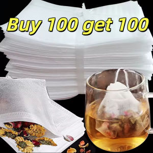 Buy 100 get 100pcs Non-Woven Drawstring Tea Filter Bags Multi-Purpose Disposable Herb Sachet 5x7 6x8
