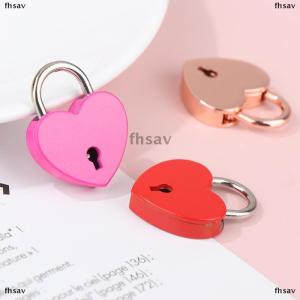[COD] fhsav Heart Shape padlock กระเป๋าเดินทางฮาร์ดแวร์ล็อค w/ล็อคสำหรับกล่องเครื่องประดับหนังสือไดอารี่