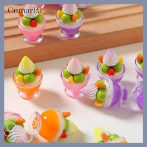 [Cumarba] 6ชิ้นบ้านตุ๊กตาถ้วยครีมซันเดย์ของเล่นไอศกรีมซันเดย์โมเดลขนมหวานขนาดเล็กอุปกรณ์ตกแต่งบ้าน