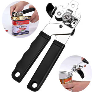 Can Opener Stainless Steel Manual Tin Can Opener Heavy Duty 3-in-1 Bottle Opener Lever for Kitchen