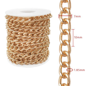 5m/Roll Aluminium Curb Chains Link Gold Silver Twist Links for Jewelry Necklace Bracelet Making