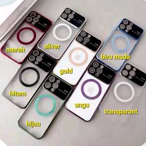 Hard Case Magnetik Support Magsafe Wireless Charging Phone Case Big Window Jendela Besar With Ring Lensa Kamera Kompatibel Untuk Iphone 15 Iphone 15 Plus Iphone 15 Pro Iphone 15 Pro Max
