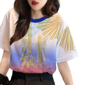 Fashion Modern Asean Attire Barong Tagalog T-Shirt For Women Round Neck Short Sleeve Tees Vintage Ethnic Wear Bohemian Style Tops Casual Plus Size Womens T-Shirt