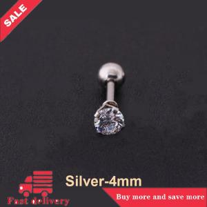 [COD] 1 Piece 4 Prong Rhinestone Ear Studs Earrings For Women Men Tragus Cartilage Standard Lobe Piercing Jewelry Gift