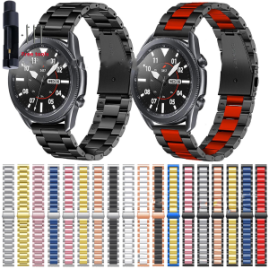 Aotelayer 22mm 20mm Quick Release Solid Stainless Steel Strap Compatible with Galaxywatch 3 4 42mm 46mm/Active 2/H-uawei GT GT2/Amazfit GTR Replacement Flat Head Universal Strap