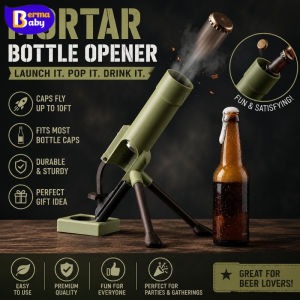 BERMA BABY Mortar Beer Bottle Opener Hands-Free Creative Launching Opener for 330ml Beer Bottles Bar Party Gift