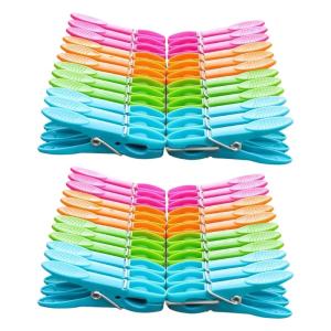 Sturdy Plastic Clip Wind Resistant Clothespins Universals Fit for Home Laundry and Camping Use