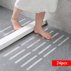24pcs Anti Slip Tape Self Adhesive Strips Non Slip Treads Safety Shower Stickers Clear Shower Treads Bath Safety Strips