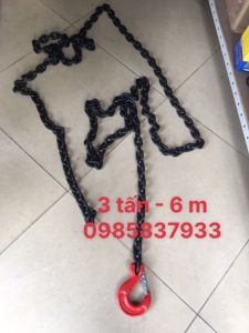 Dây xích 1 sợi 3 tấn 6m tiêu chuẩn Nhật dùng móc buộc cẩu kéo an toàn hiệu quả