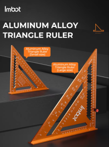 IMBOT Aluminum Alloy Double Scale Triangle Ruler Angle Ruler Carpenter Triangle Square Rafter Tool Mensurement Tool