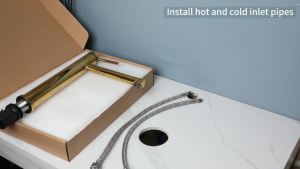 KEMAIDI Bathroom Basin Faucet 360 ° Degree Hot Cold Water Mixer Tap Brushed Gold Premium Quality Lavatory Faucets Deck Mounted