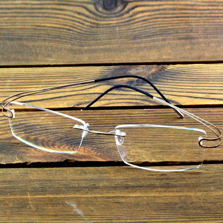 Sleek Rimless Rectangular Glasses Lightweight Titanium Alloy Frame for ...