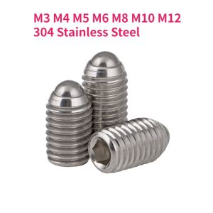 M3 M4 M5 M6 M8 M10 M12 304 Stainless Steel Hex Hexagon Socket Allen Spring Ball Plunger Grub Point Set Screw Bolt