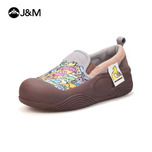 Joy&Mario Womens Loafers Fashionable Platform Canvas Shoes Cartoon Casual Shoes