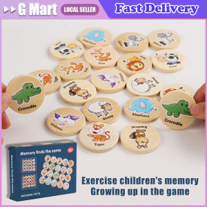 Memory Game Dinosaur Matching Toy Preschool Matching Board Game for Early Learning Development Wooden Games Summer Party Gift
