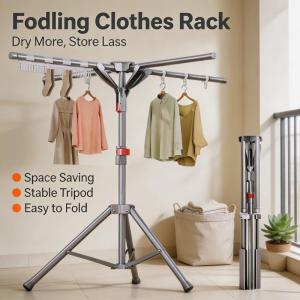 Foldable Clothes Drying Rack Laundry Rack Portable Space Saving Clothes Dryer for Balcony