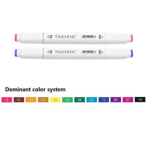 TOUCHFIVE 12-168สีแอลกอฮอล์ Sketch Markers ชุดปากกา Dual Tip Art ถาวร Drawing Marker สำหรับนักเรียนระบายสี Art Supplies