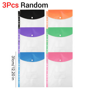 1-5Pcs A4 Binder Pocket Plastic Envelopes Expand Binder Folders Stereoscopic Transparent File Bag with Record Labe Document Bag