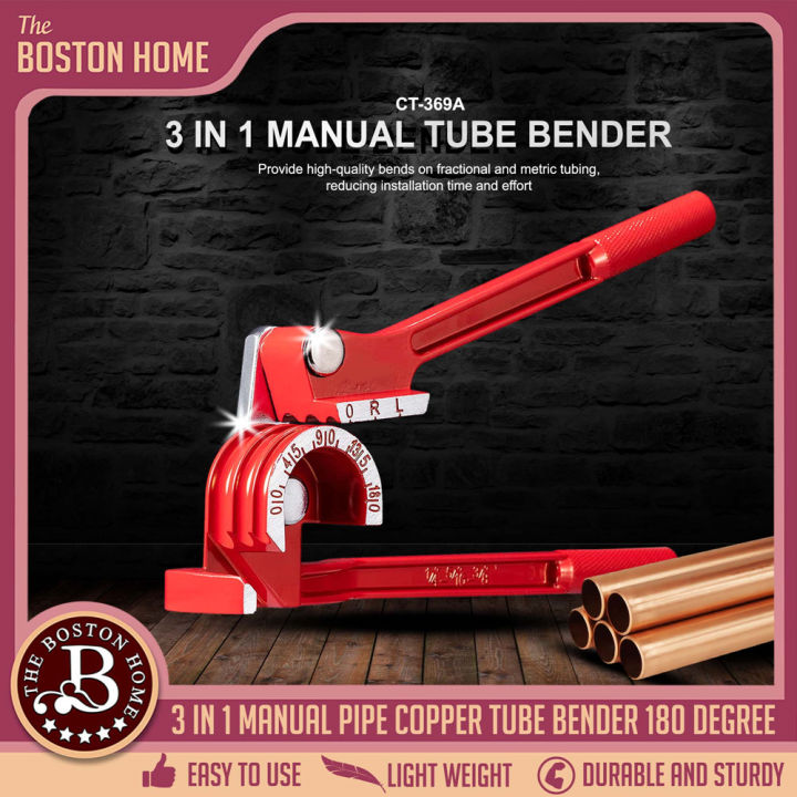 Boston Home 3 in 1 Copper Tube Bender For 1/4, 5/16, 3/8, Manual Tubing
