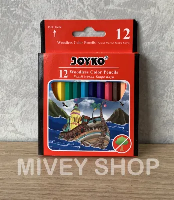 6 Set Pensil Warna Pendek Joyko - 12 Warna CP-102