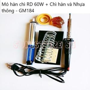 [HCM]Bộ 6 món Mỏ hàn RD 60W GamoShop + Chì hànNhựa thôngGác mỏ hànBọt biểnhút chì