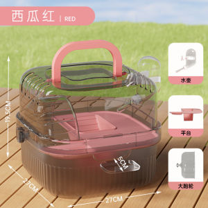Portable Large Hamster Travel Cage Breathable Spacious Habitat with Translucent Design & Accessories