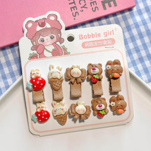 10Pcs Set Kep Rambut Ikat Rambut Jepit Rambut Anak Klip Lucu New Style Cute Hair Clip Hair Ties