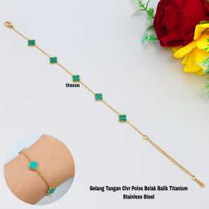 Gelang Tangan wnita Bunga Polos Kramik Satu sisi Titanium Stainless Steel kekinian Anti Karat