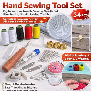 💥Big Sale🔥【Easy Threading Large Eye Needles】Set alat jahit jarum keluli mata besar 🏆NO.1🌱大眼钢针缝纫工具套装❗❗Household sewing tool set/ Quilt old man hand sewing needle set/ Traditional hand-made large-eye sewing/ Steel needle sewing tool set