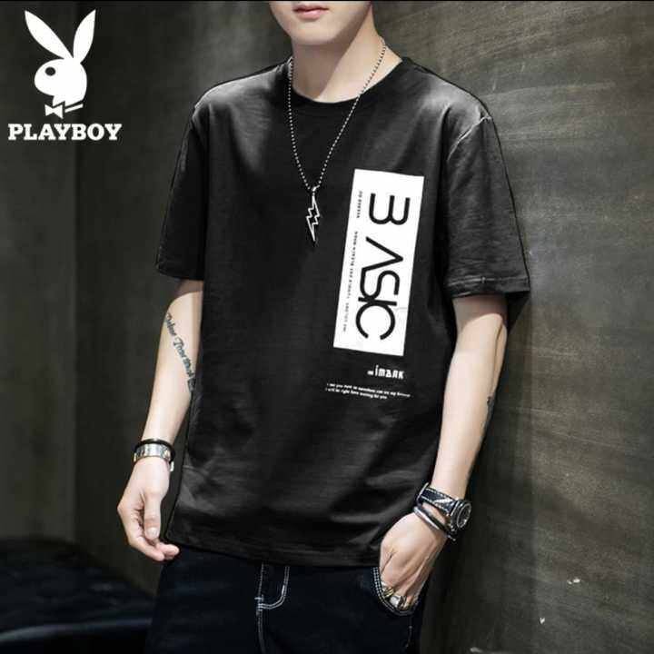 Fashion Korean BASIC Plain Cotton Short-sleeved T-shirts for Men ...