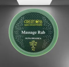 Creations Spa Essentials Massage Rub, Zest with Ginger Oil, Chili Oil &  VCO, Size 50g (Pack of 1), Orange