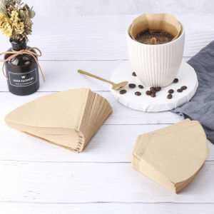 【i Cafilas】[DF] Wooden V60 Drip Coffee Paper Filter Handmade Coffee Filter Bags Disposable