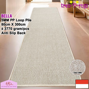 Tren-D-rugs karpet permadani polos estetik 80 cm x 300 cm anti slip modern bulu alas lantai lorong runner koridor lobby hotel panjang minimalis - NMs