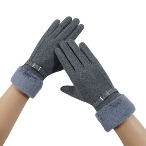 DAMONJ Touch-screen Winter Women Gloves Warm Cold-proof Riding Protective Mittens Fashion Thicken Plush Driving Gloves Daily Use