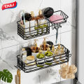 TAILI Aluminum Shower Caddy Suction Cups, Shower Shelf Drill-Free Shower Organizer, Rustproof Bathroom Caddy Wall Mount Shower Basket, Strong Weight Shower Storage, Black. 