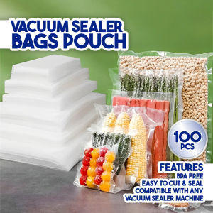 100pcs Vacuum Bag Food Sealing Bag Vacuum Pouch Vacuum Sealer Bag BPA Free Food Grade Storage Pouch
