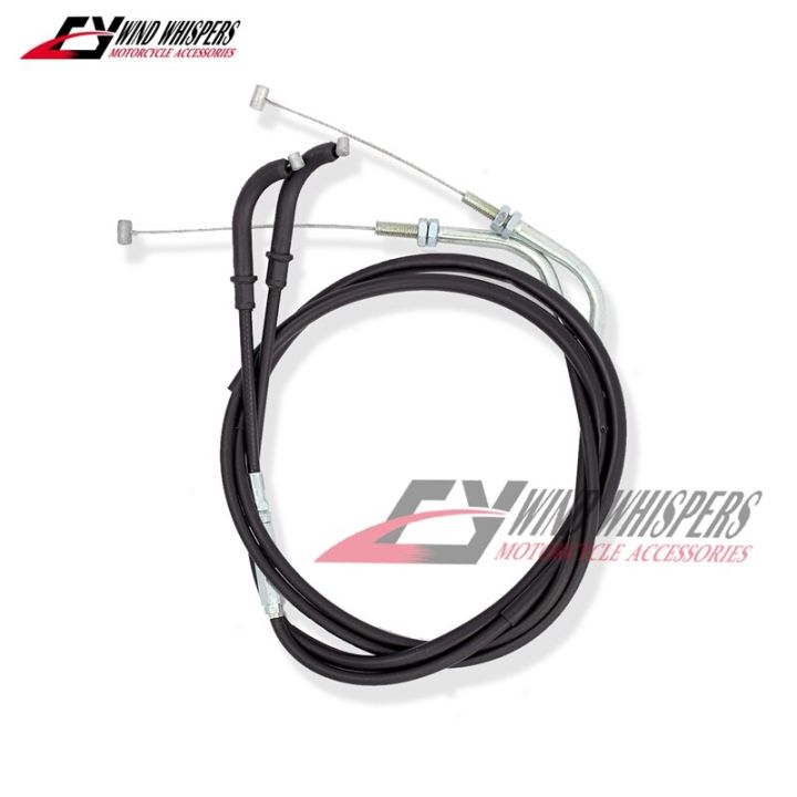 Motorcycle Throttle Cable Set – Accelerator Wire For Kawasaki VN800 (Stainless Steel, Black Rubber)