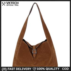 Women Faux Suede Large Capacity Shoulder Bag Fashion Commute Handbag Retro Single Shoulder Bag for Work Daily Use