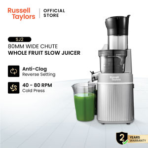 Russell Taylors Masticating Cold Press Slow Juicer with 80mm Wide Feeding Tube SJ2